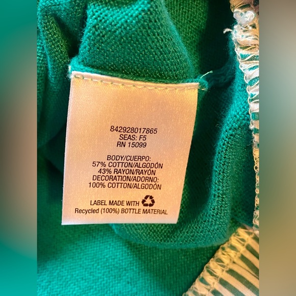 Laura Scott Turquoise/Blue Long Sleeve Layered scoop Neck Sweater - Picture 6 of 6